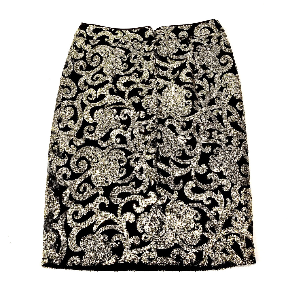 Women's Metallic Gold Black Sequin Straight Skirt sz M FOREVER 21 - Picture 4 of 7